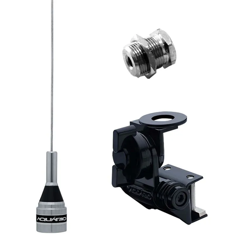 Kit Enfeite Antena 50cm Suporte Bi-Articulado Calha Parafuso Fixacao