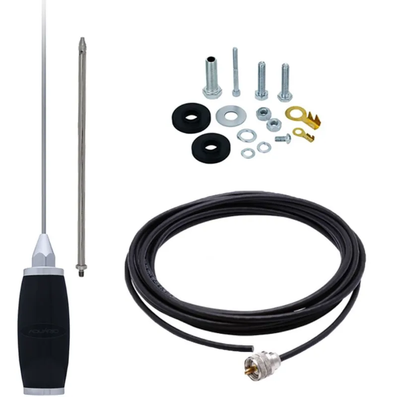 Antena Móvel Px Inox 1,40mts Mini Maria Mole B-2005p Alongador 25cm Cabo 5,5m