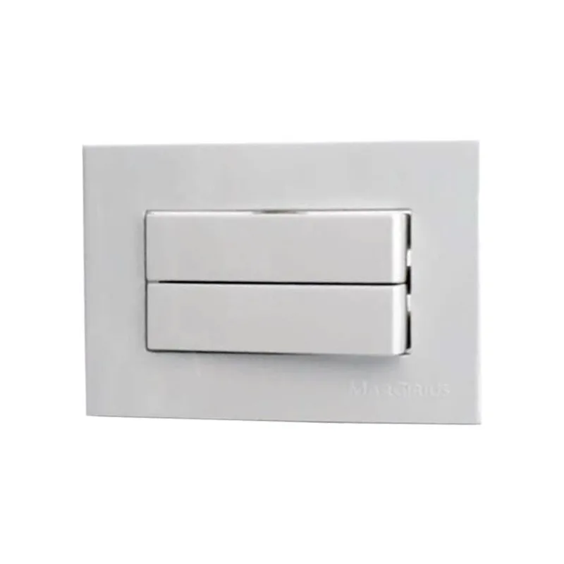Interruptor Duplo Embutir para Móvel Madeira 10a Branco Completo