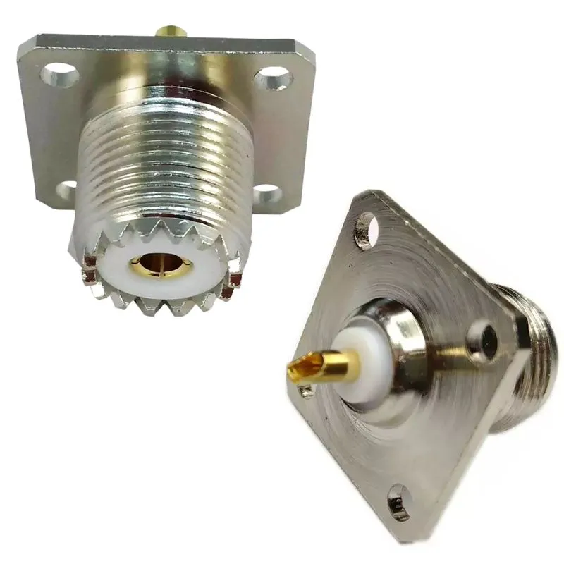 Conector Uhf Femea Com Base Quadrada 4 Furos Painel Px Py