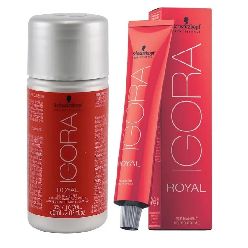 Kit Ox 3% 10v e Coloração 0-77 Schwarzkopf Igora Royal