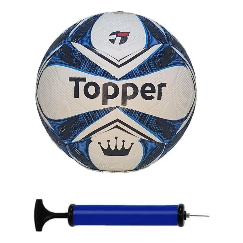 Bola Futsal Topper Slick + Bomba De Ar Cor Azul-preto