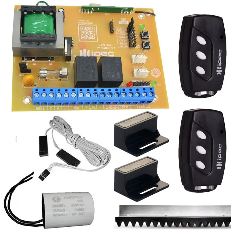 Placa Central Motor Rossi Compativel Com Mx30 Kx30 Controles 3 Mts Cremalheira Sensor Fim De Curso Capacitor 12uf 220v