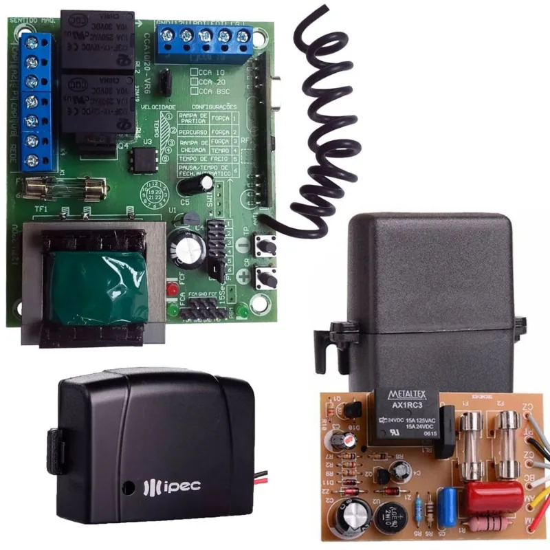 Central Placa Motor Portão Cca-10 Rcg + Tx Car + Temporizador para Trava A2047