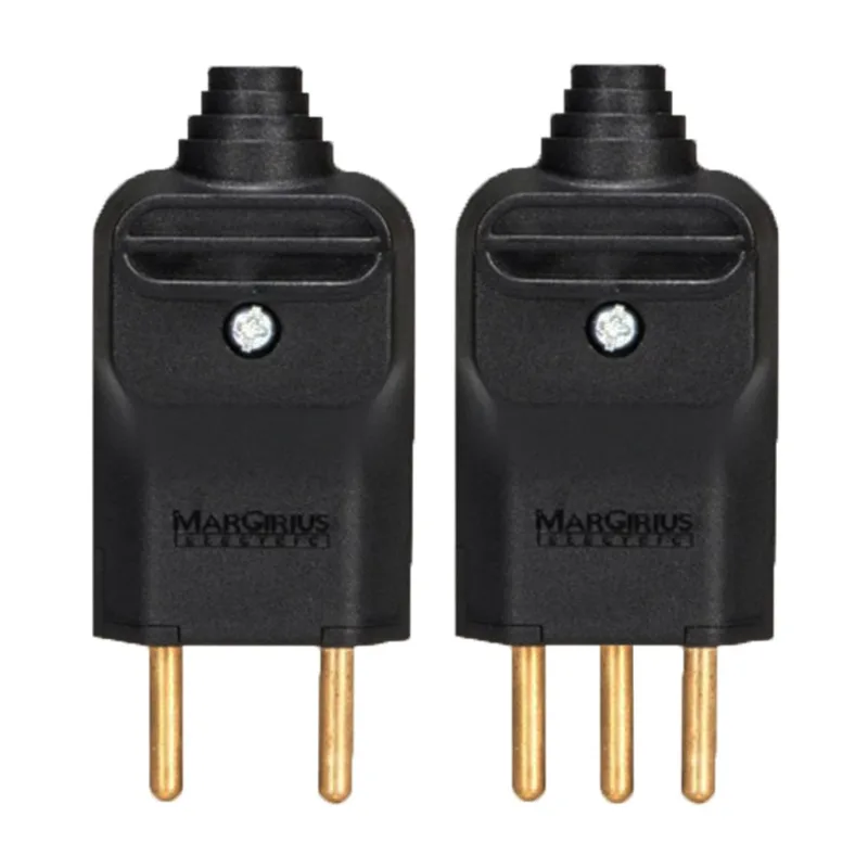 10 Plug Plugue Macho 3 Pinos 2 Pinos 10a 20a Prensa Cabos Preto Margirius