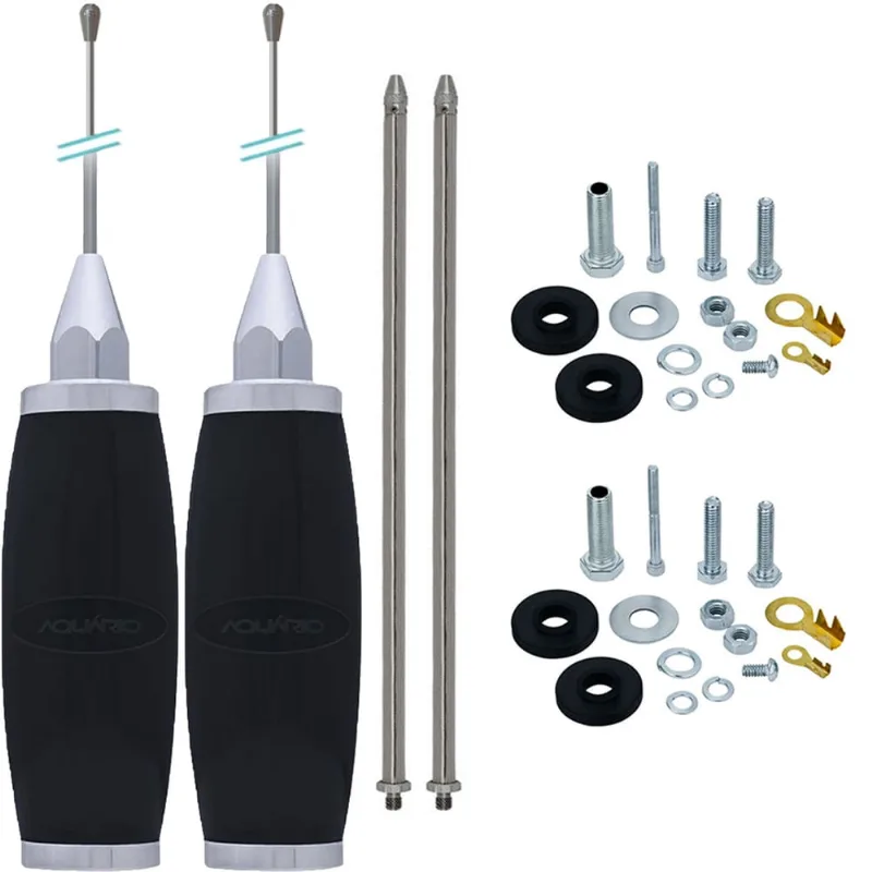 2 Antena Móvel Px Inox 11m Maria Mole 2,70 metros Alongador 60cm Parafusos Anti-Furto