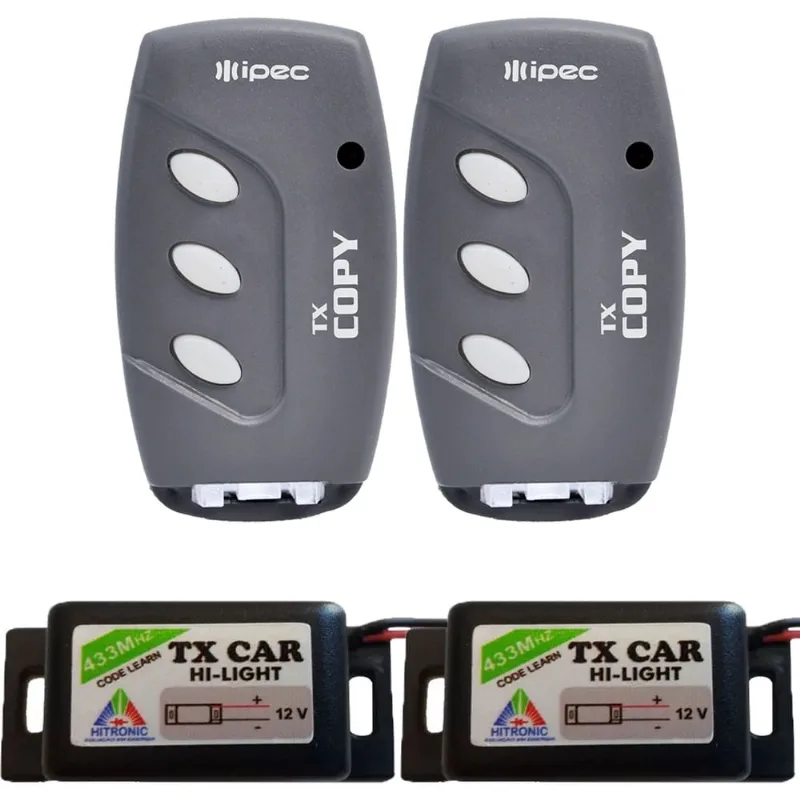 2 Controle 3 Canais Clonador Copiador Tx Copy + 2 Tx Car Farol Alto Carro Moto Prova De água 12V 433,92mhz Code Learn
