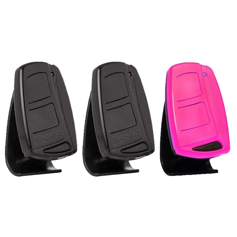 3 Controle Portao Eletronico Alarme 433,92mhz Garen Ppa Rcg Com Clip De Fixacao Preto Rosa