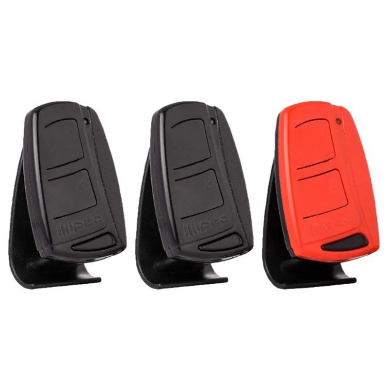 3 Controle Portão Eletrônico Alarme 433,92mhz Garen Ppa Rcg com Clip de Fixação Preto Vermelho