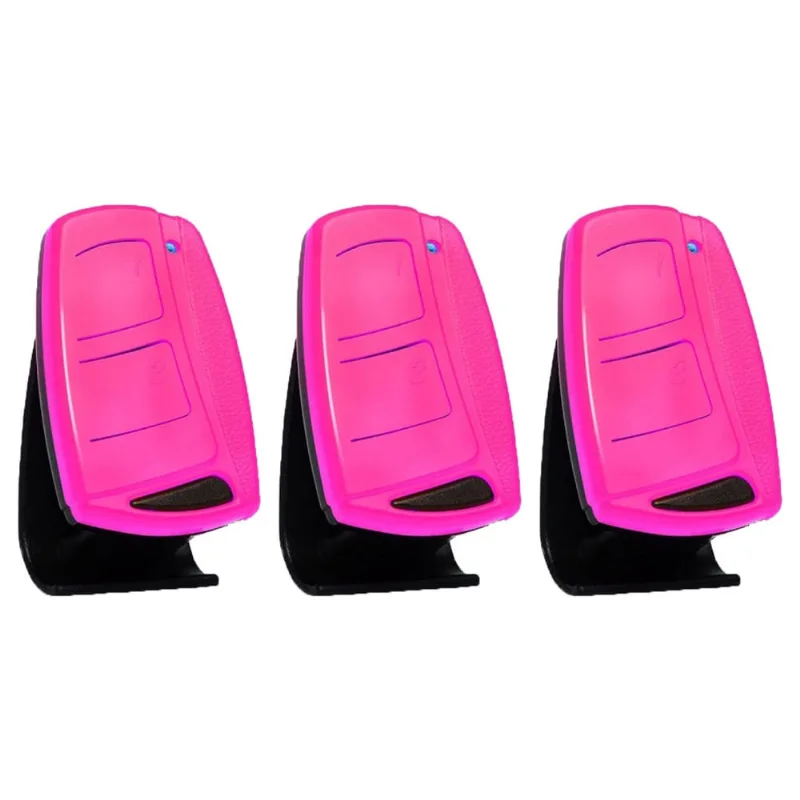 3 Controle Portão Eletrônico Alarme 433,92mhz Garen Ppa Rcg com Clip de Fixação Rosa