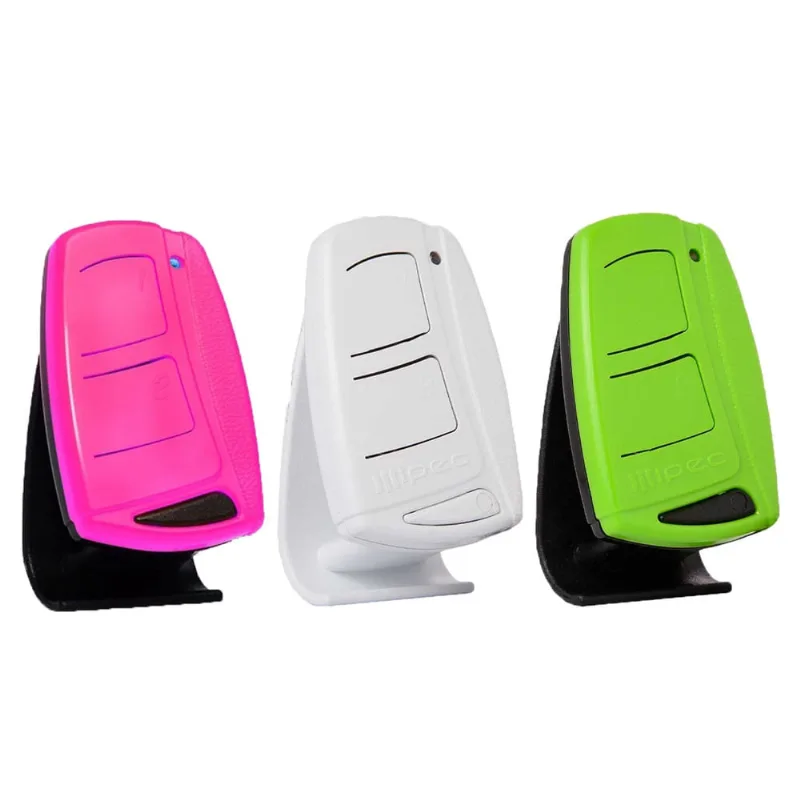 3 Controle Portão Eletrônico Alarme 433,92mhz Garen Ppa Rcg com Clip de Fixação Rosa Branco Verde