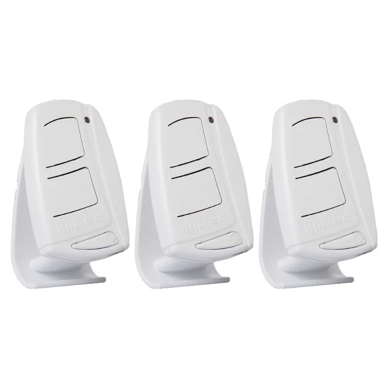 3 Controle Portão Eletrônico Alarme 433,92mhz Code Learn Tx top Garen Ppa Rcg com Clip de Fixação Branco
