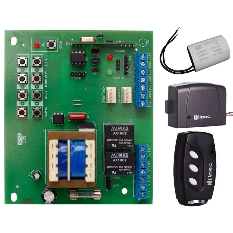 Placa Central Motor X4 Compatível Rossi MX30 KXH30FS KX30FS Sensor Hall Reed Switch Controles Tx Car Capacitor de Partida 25UF 127V
