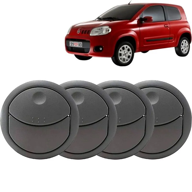 Kit 4 Difusor de Ar Centrais + Laterais Uno 10 a 19 Cinza