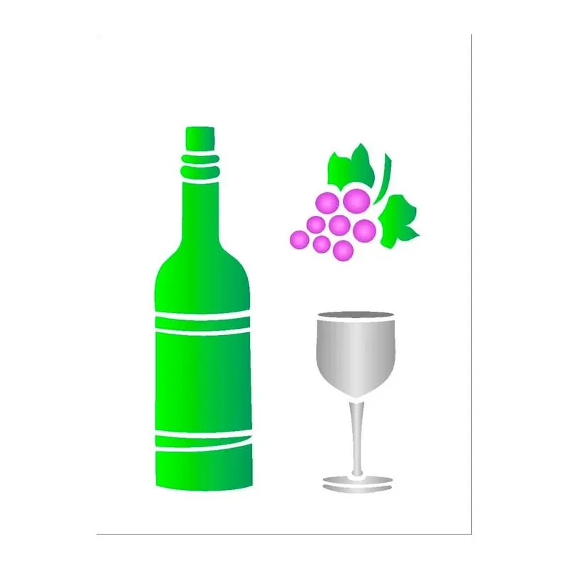 Stencil Simples Vinho Opa752 15x20
