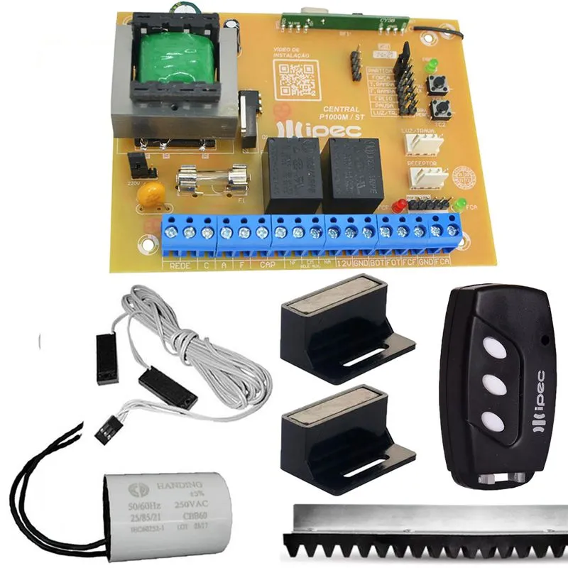 Placa Central P1000 Ipec Deslizante Basculante Mx30 Kx30 Controle Cremalheira 60cm Fim De Curso