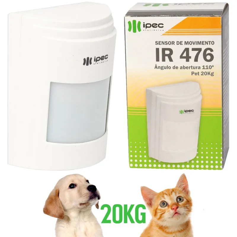2 Sensor Passivo Movimento Presença Infravermelho Com Fio Pet 20kg ipec