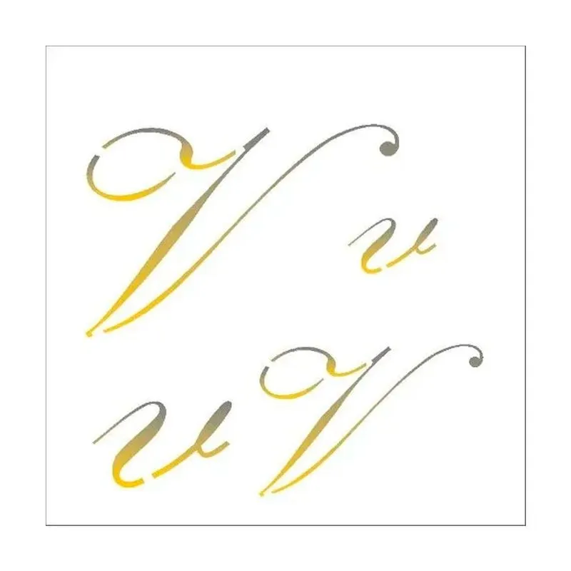 Stencil Simples Manuscrito V Opa1817 14x14