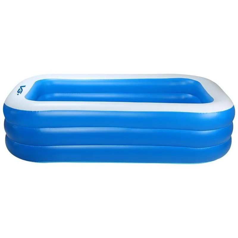 Piscina Inflável Retangular Azul 712 Litros 210 Cm Pvc Com Bomba E Forro Vg+