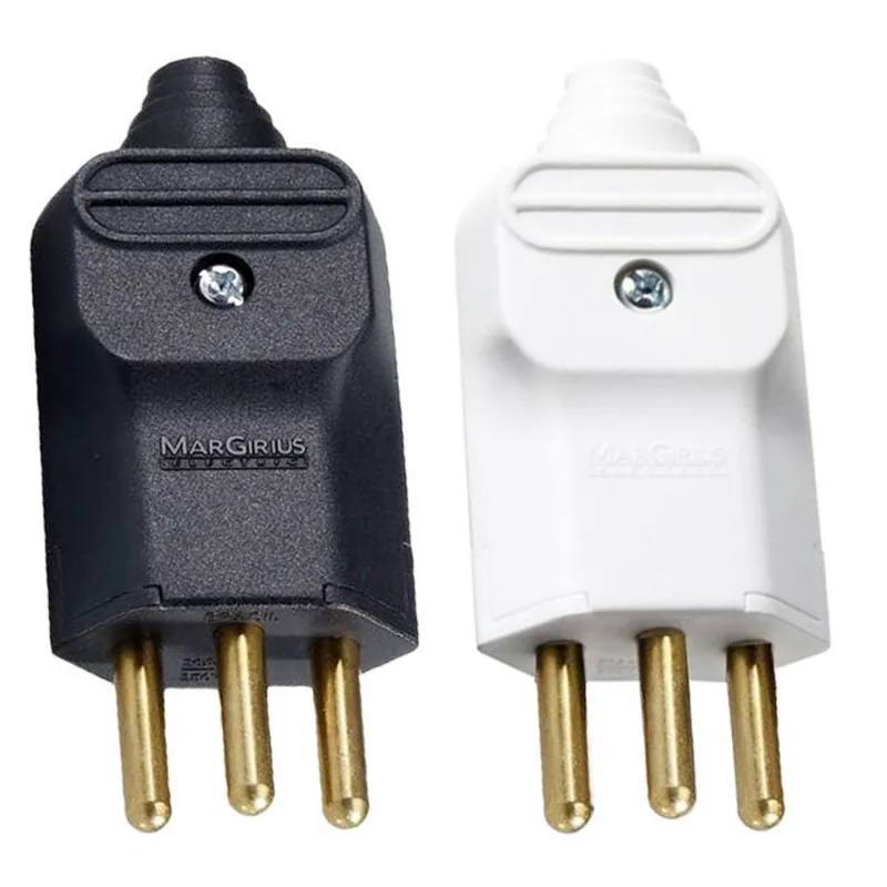 8 Plug Plugue Branco + 8 Preto Macho 3 Pinos 20a 180g Prensa Cabos Margirius