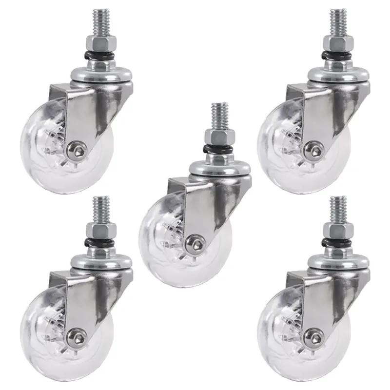 5 Rodizio Giratório Glae 210 Gel 50mm Parafuso Rosca 3/8 Anti Risco 250kg