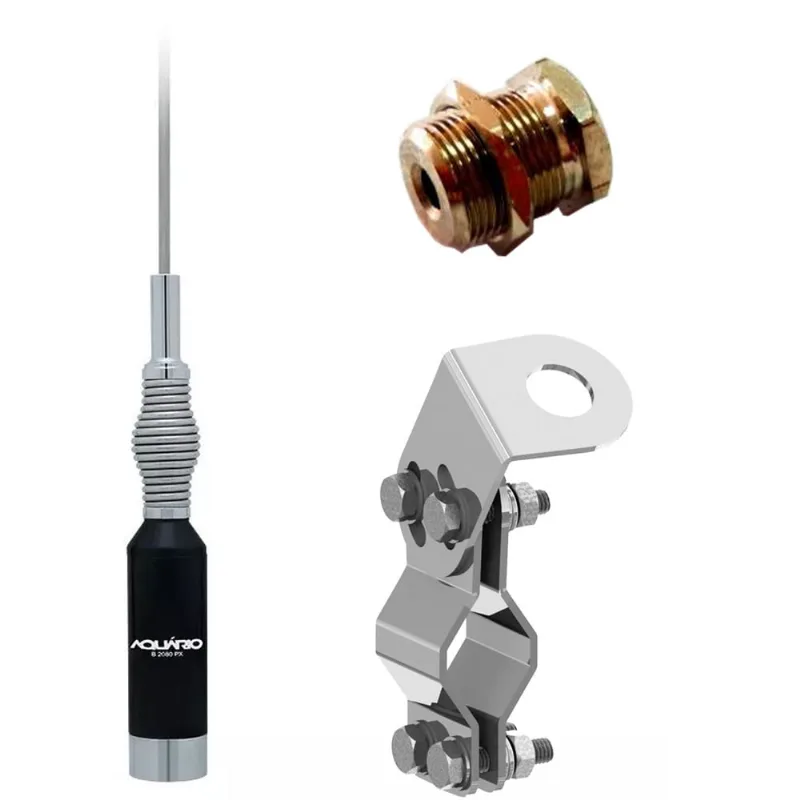 Antena Móvel Px Enfeite 1,20 Metros Suporte Bi-articulado Inox Tubos Grade Parafuso Fixação