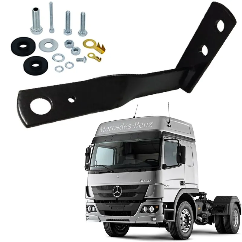 Suporte Antena Px Dianteiro Frontal Mb Mercedes Benz Atego Lado Motorista + Parafusos Fixacao Anti-furto