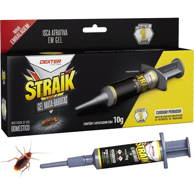 5 Gel Mata Baratas Straik Isca Atrativa Eficaz Seringa 10g