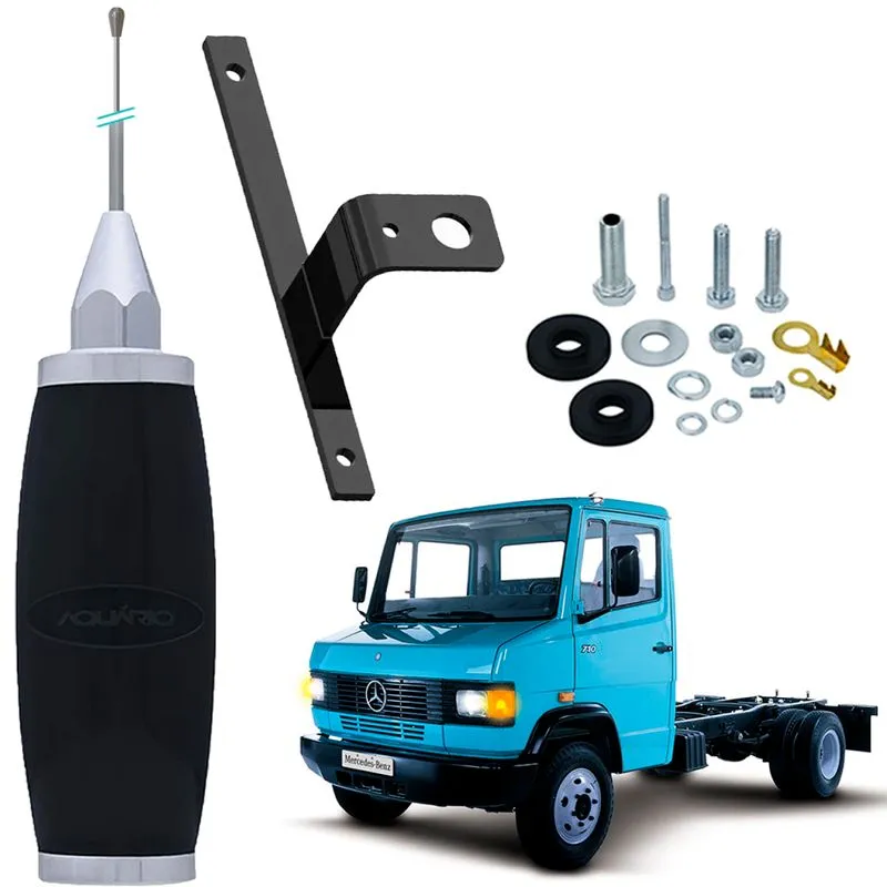 Antena Movel Px Marinox 2,70 Metros Radio Amador B-2003p + Suporte Mercedes Benz Mb 708 709 Motorista + Parafusos Anti-furto