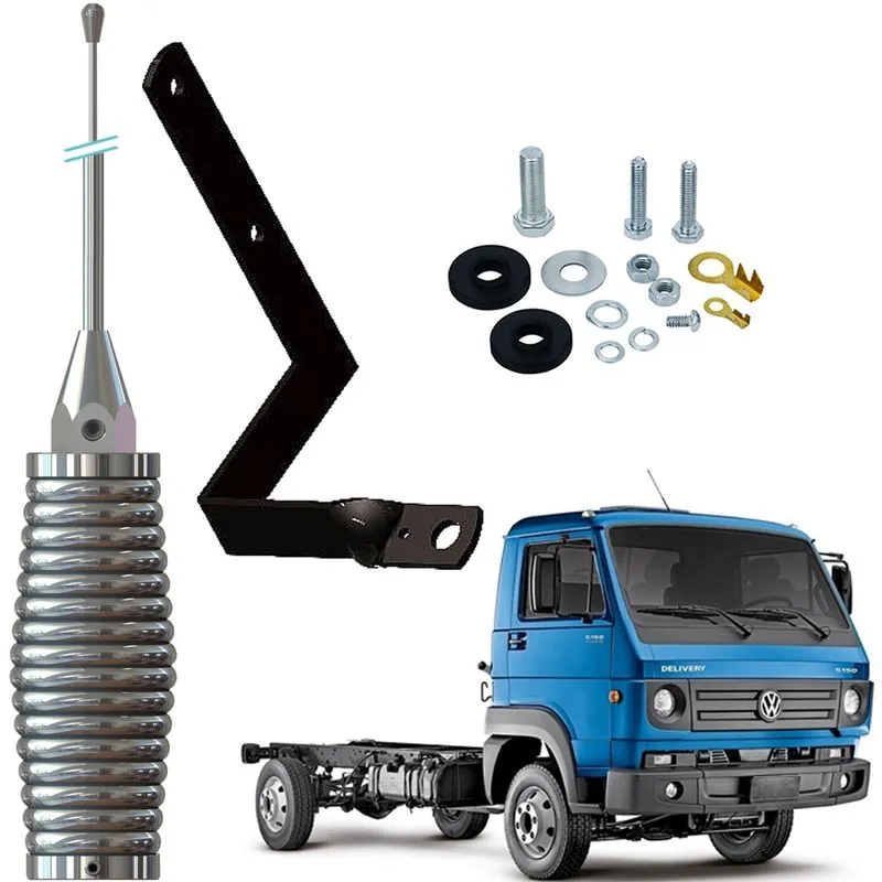 Antena Px 2,70 Metros Inox Cromada Suporte Volkswagen Delivery Parafusos Fixacao