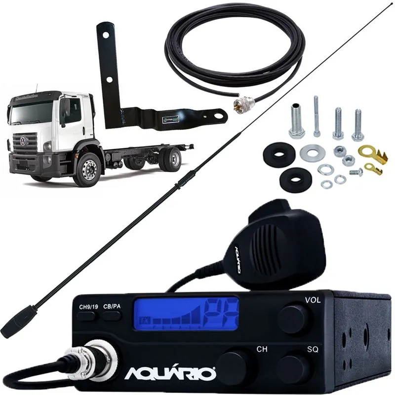 Rádio Px 40 Canais Antena Argentina Viuva Negra Black Cabo 5,5m Sup Carona Volkswagen Constellation