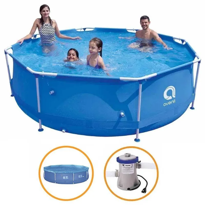 Piscina Estrutural Armação 4383 Litros Bomba Filtro 220v E Capa Avenli Jilong