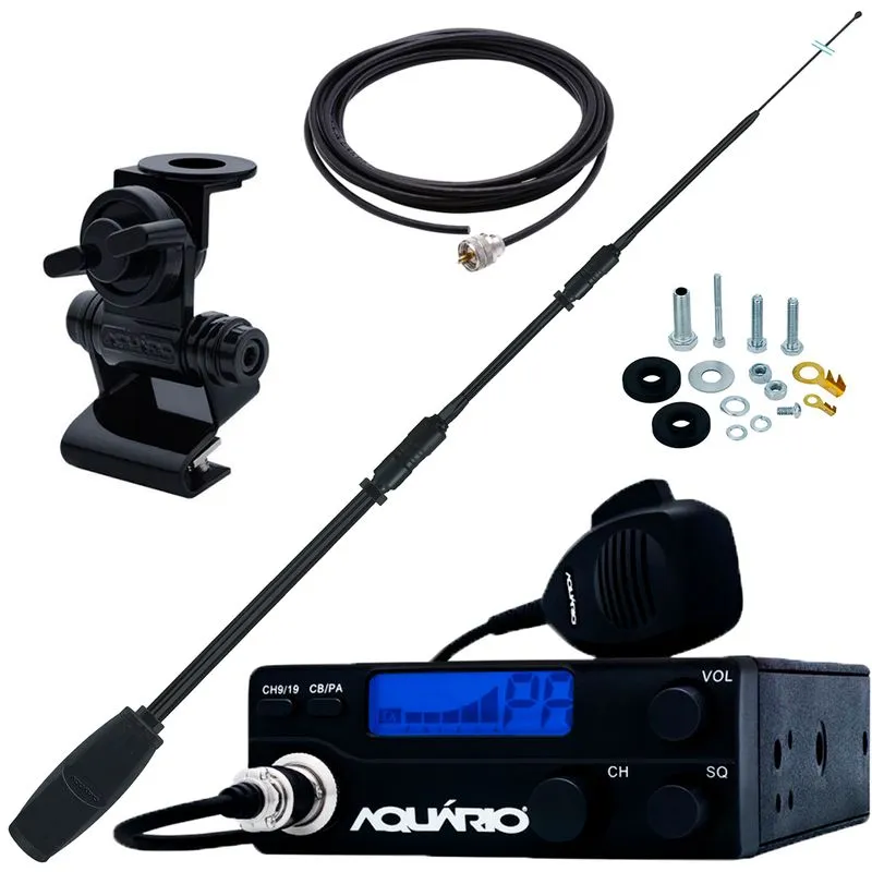 Radio Px 40 Canais Antena Black Argentina Cabo 5,5m Suporte Porta Malas Capo