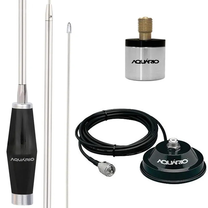 Antena Px Inox 1,40m Alongador 60cm Suporte Magnetico Cabo 4 Mts Adaptador Px P- Uhf