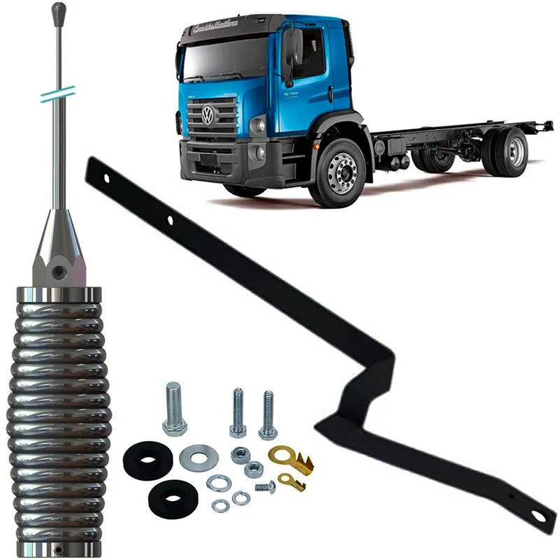 Antena Px Inox 2,70m Suporte Traseiro Vw Constellation Parafusos Fixacao