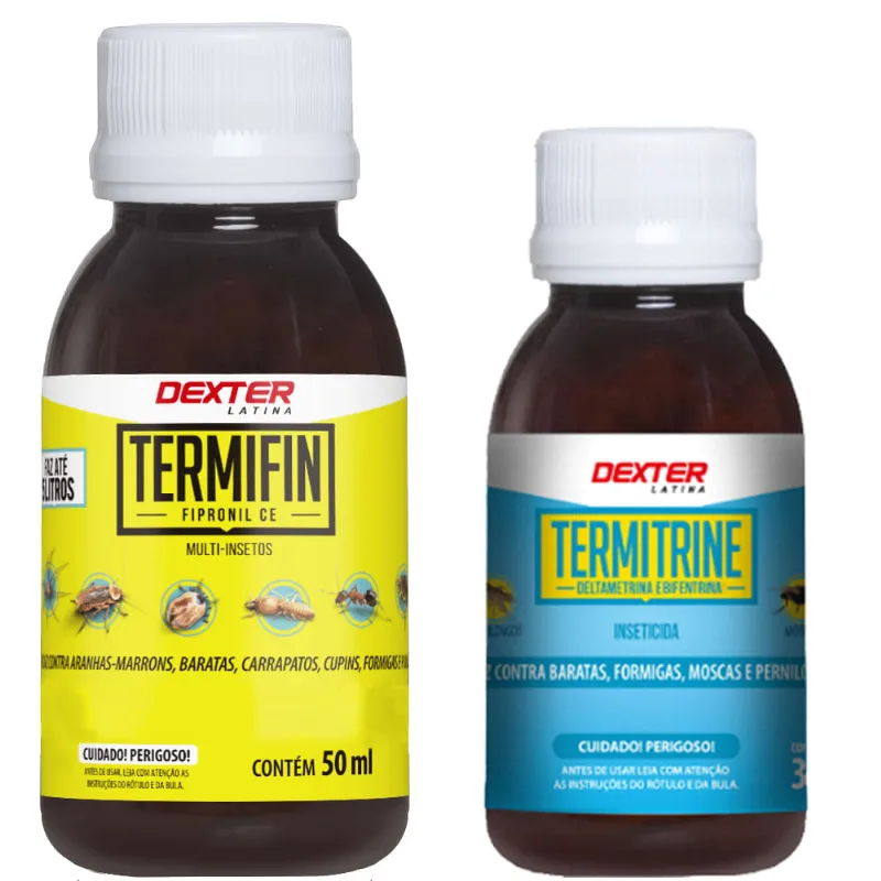 Termitrine 30ml + Termifin 50ml Multi Insetos Pernilongos Moscas Baratas Aranhas Cupins