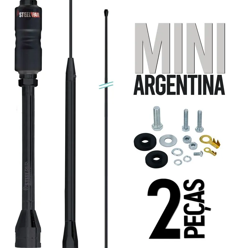 2 Antena Base Embutida Black Viuva Negra Px Mini Argentina 200w 1,07m Parafusos Fixacao