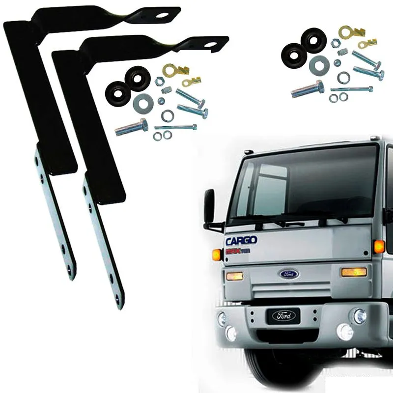 2 Suporte Antena Px Ford Cargo Dianteiro Frontal Carona Motorista Parafusos Anti-furto