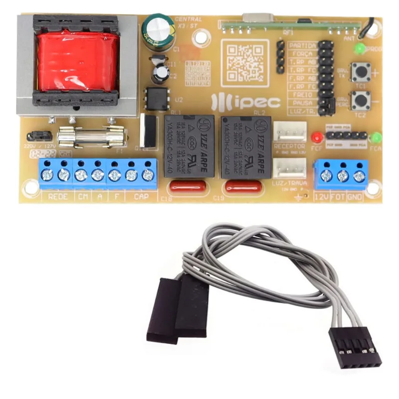Placa Central Motor Portão Universal X3 + Sensor Dz Deslizante 5 Vias 70cm