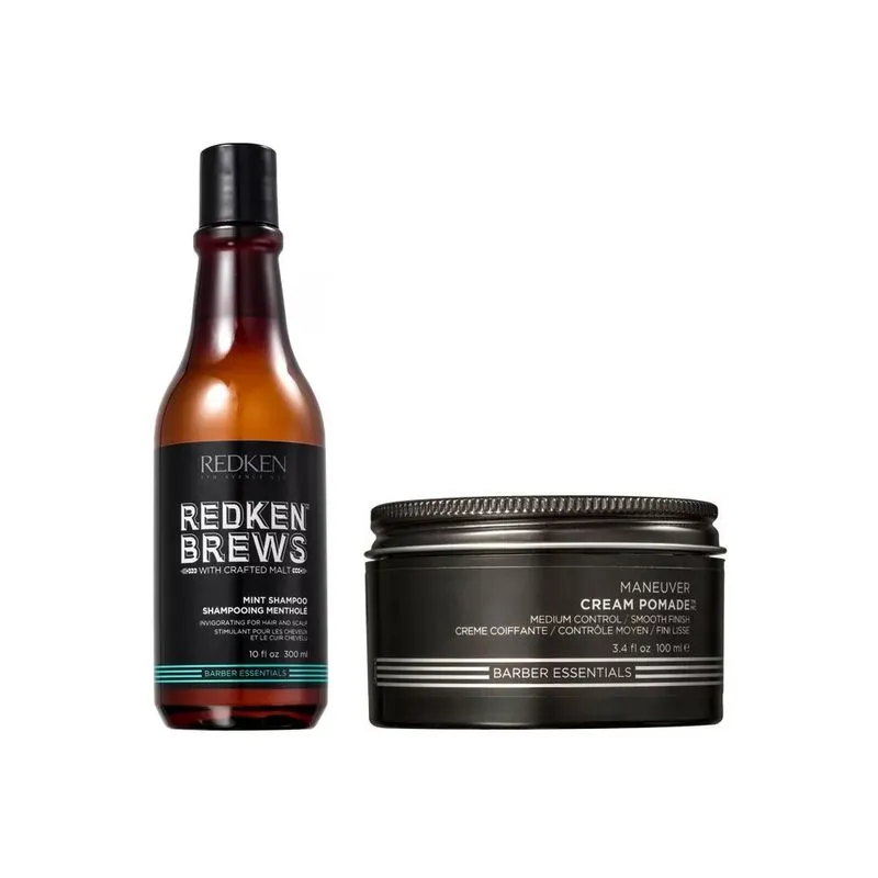 Kit Shampoo Mint E Pomada Modeladora Maneuver Redken Brews