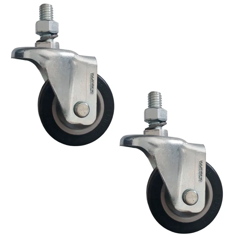 2 Rodizio Roda Espiga Parafuso Fixo Pvc Sem Freio 50mm Anti Risco Flae 210 Bp