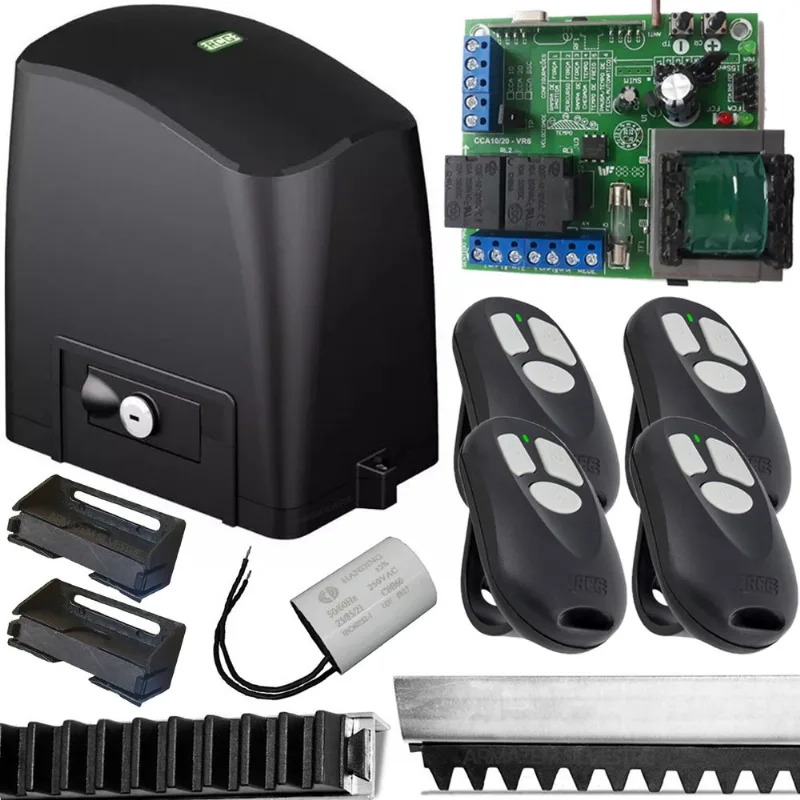 Kit Motor Automatizador Portao Deslizante Dz 1-4 Slider Pl Maxi 400kg Controles 3 Mt Cremalheira Rcg 110v