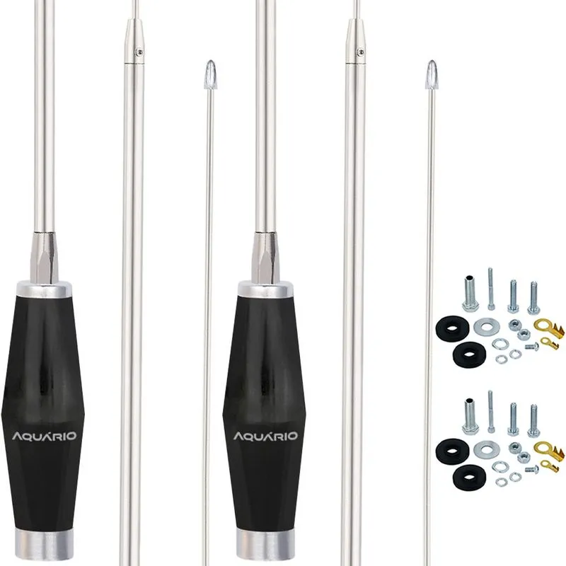 2 Antena Px Mini Maria Mole Inox 1,40m Alongador 60cm Parafusos Anti-furto