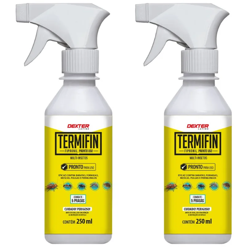 2 Termifin Pronto Uso Spray 250ml Baratas Formigas Pernilongos