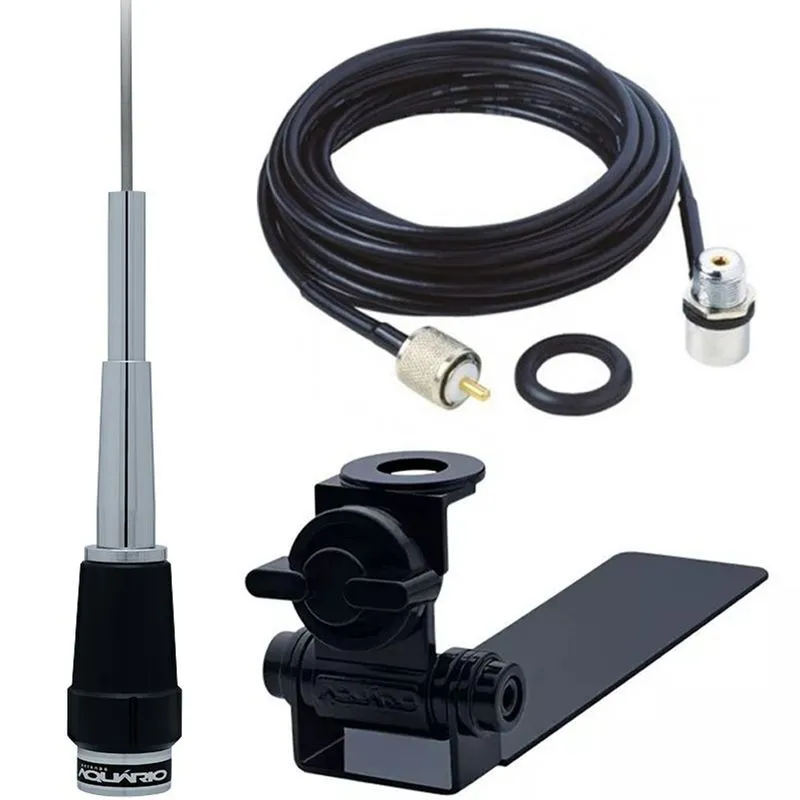 Antena Px Bobinada 1,62m Suporte Bi-articulado Caminhonete Carroceria Cabo 3,5m