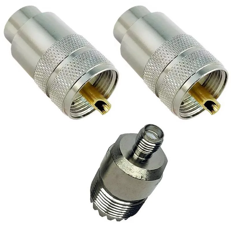 Conector Uhf Macho Cabo Rg213 C- Redutor Rg58 + Sma Femea X Uhf Femea
