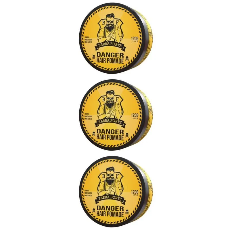 Barba Forte Danger Pomada Modeladora 120g (Kit C-03)