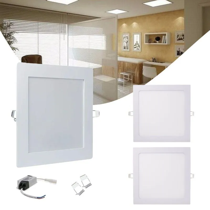 Kit 2 Painel Led Luminária 36w 6500k Quadrado Embutir