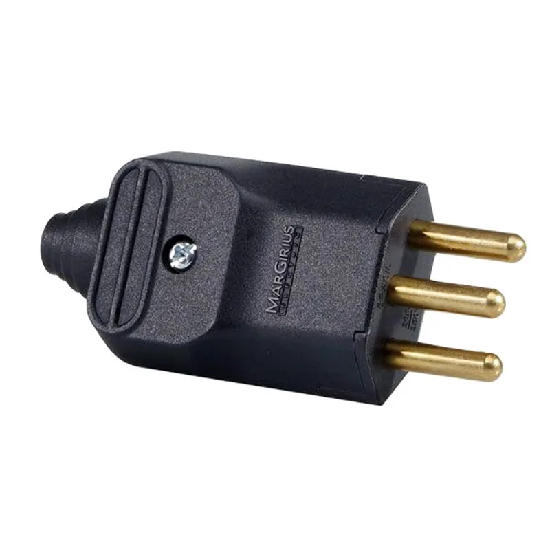13 Plug Plugue Macho 3 Pinos 20a Prensa Cabos Preto Margirius