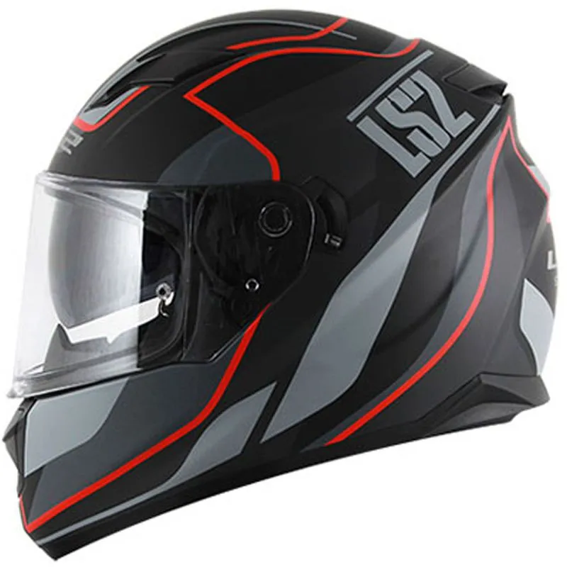 Capacete Original LS2 FF320 Stream Vantage Preto Vermelho 56